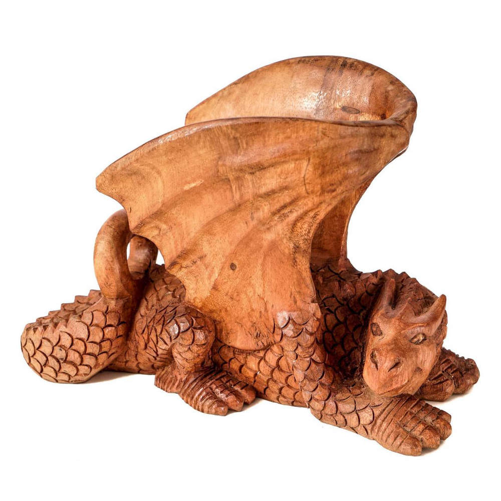 Trinkhornständer aus Holz - Big Sleepy Dragon