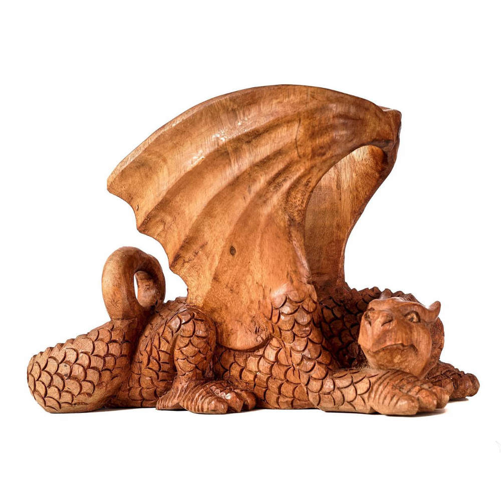 Trinkhornständer aus Holz - Sleepy Dragon